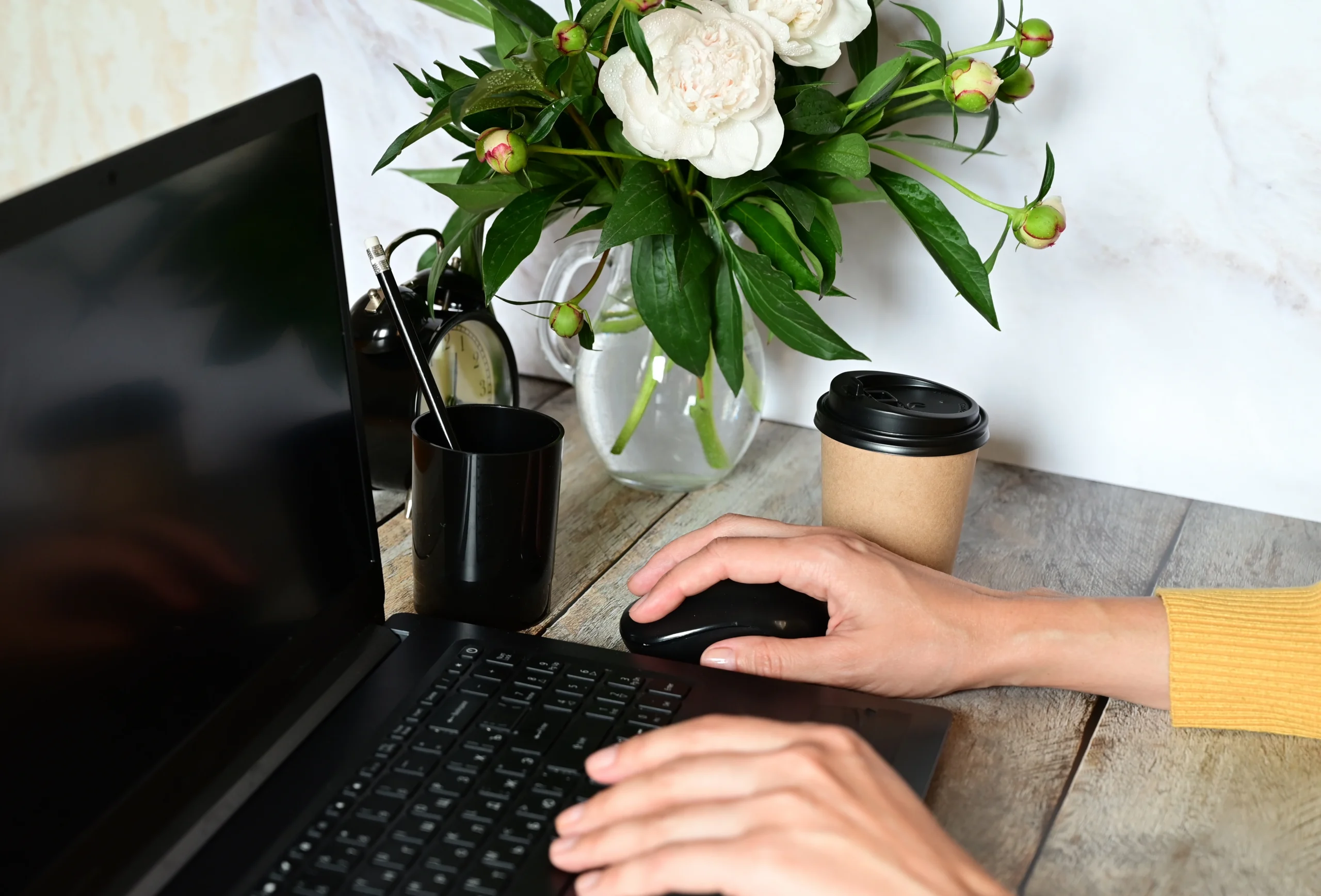 Woman Working At Laptop